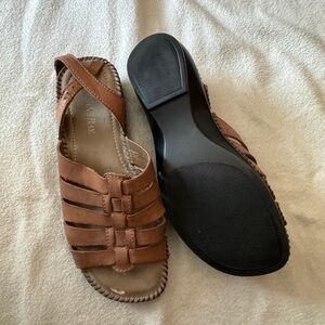 Womens Vintage Size 6-3 PC Lot Shoes Sandals Brown White Time Tru St John’s Bay